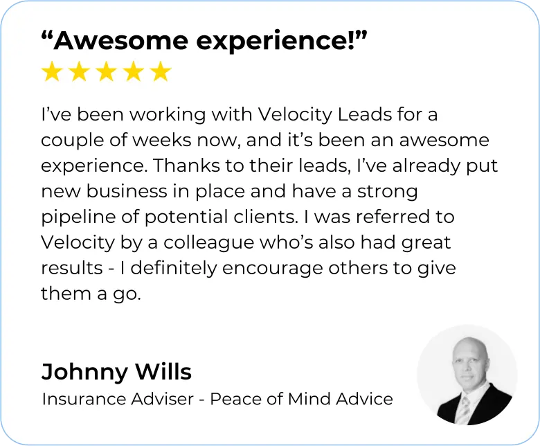 Five star review from Johnny Wills, Peace of Mind Advice